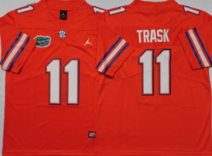 Men Florida Gators #11 Trask Orange 2025 NCAA Jersey->ncaa teams->NCAA Jersey
